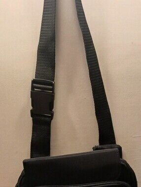 Minimalist Black Men's Belt Bag with Adjustable Strap